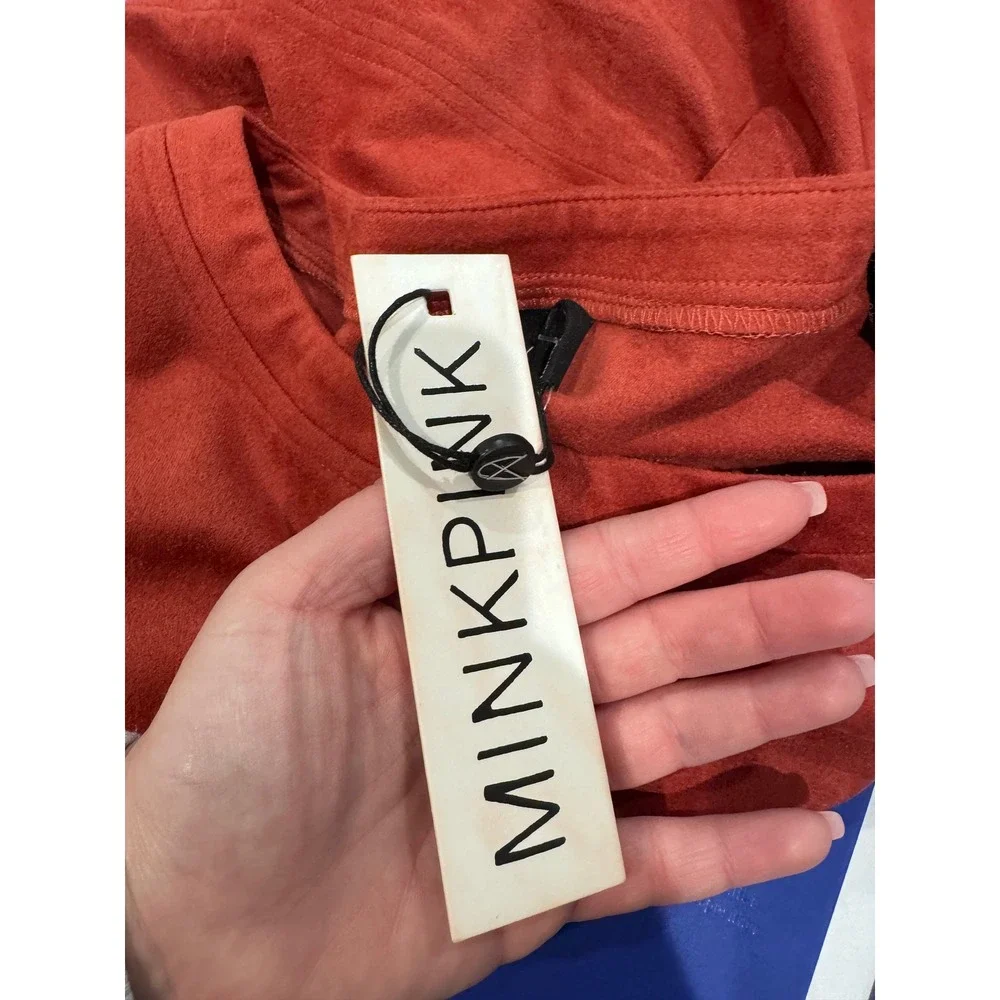 NWT MINKPINK Now or Never Rust Suede Effect T-Shirt‎ Dress XS Casual